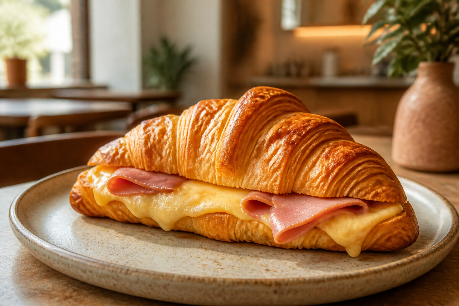 Croissant de jamon y queso